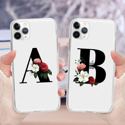 Flower alphabet mobile phone case